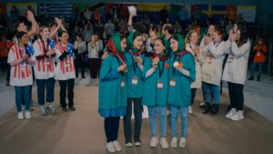four girls win medals in the film Rule Breakers